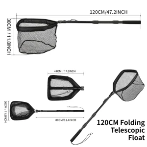 Collapsible Fishing Landing Net with Telescoping Pole