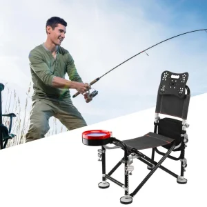 Folding Fishing Chair with Backrest Rod Holder
